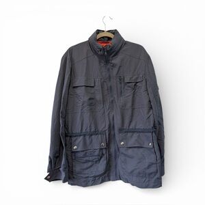 J.McLaughlin Women's Lightweight Navy Blue Packable Hood Jacket Size‎ Medium